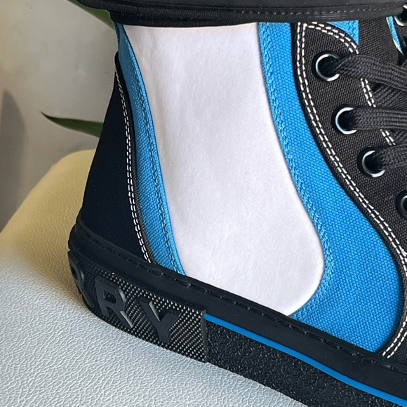 BURBERRY Men’s White/Black/Azure Sub High-Top Lace-Up Trainer Size 11 (44 IT) - Picture 13 of 14